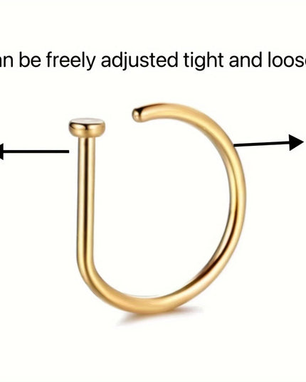 Fake Nose Ring Hoop Lip Labret Ring for Women Non Pierce Hoop Nose Ring  Septum Hoop  Ring Tragus Rook Ring Non Piercing Jewelry