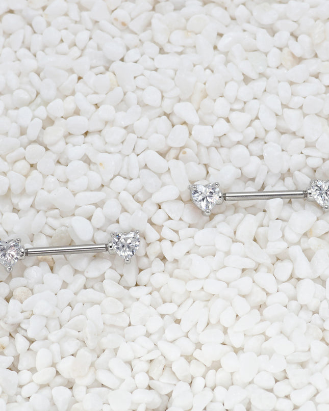 1Pair Surgical Steel Nipple Rings Nipple Piercing Bar Jewelry for Women Men with Sparkle CZ 14G Barbell Body Jewelry Accessories