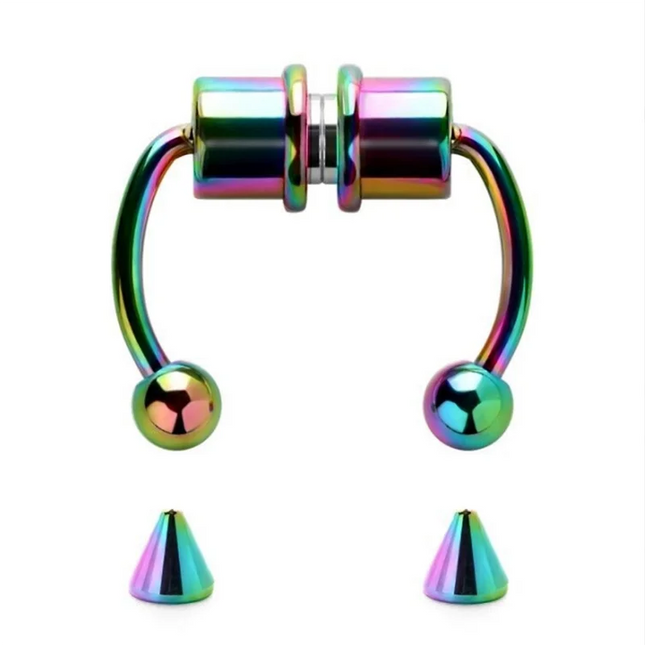 Magnetic Horseshoe Nose Rings, 316L Stainless Steel, Faux Septum Rings, Fake Piercing, Clip on, Hoop Rings, Gift for Women, Girl