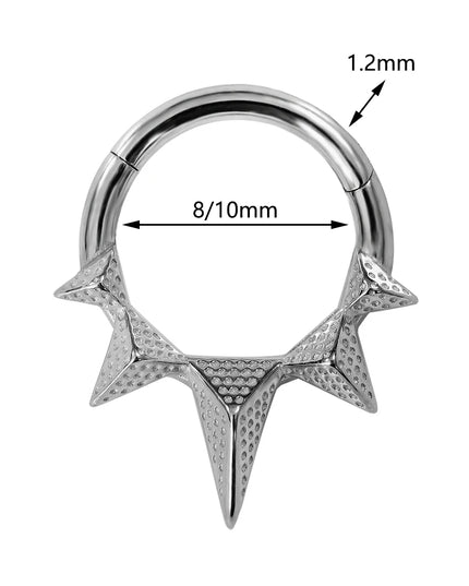 Thorns Septum Piercing Nose Ring Daith 316L Stainless steel Clicker Helix Conch Cartilage Earring Segment BodyJewelry