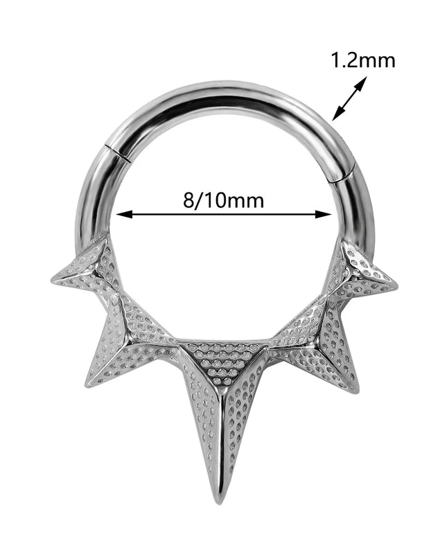 Thorns Septum Piercing Nose Ring Daith 316L Stainless steel Clicker Helix Conch Cartilage Earring Segment BodyJewelry