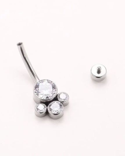 ASTM F136 Titanium Internal Thread Zircon Belly Button Piercing Sexy Belly Dance Piercing Bellybutton Body Jewelry Belly Ring