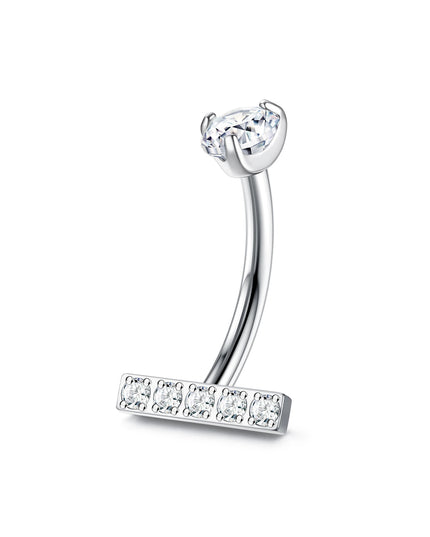 G23 Titanium Belly Button Ring for Women Cubic Zirconia Opal 14G Gold Plated Belly Ring Hypoallergenic for New Piercing With Box