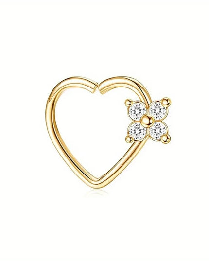 Drperfect Piercing Jewelry 16G Surgical Steel  Curved Barbell Eyebrow Rings Lip Belly Button Piercing Heart Moon Earrings