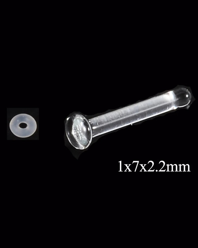 1PC Glass Nose Helix Studs Transparent Straight Curved Nose Ring Prevent Allergy Nariz Tragus Navel Piercing Body Jewelry