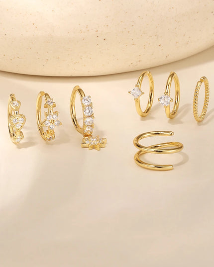Aide Sterling Silver 925 Pierceing Zircon Nose Ring Simple Round Size Printing Twist Rope Nose Ring Women Jewelry Nose Rings 1pc