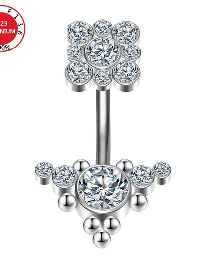Belly Button Piercing Cartilage Diaphragm Navel Titanium Surgical Steel Woman Zircon Crystal Body Jewelry Women Accessories