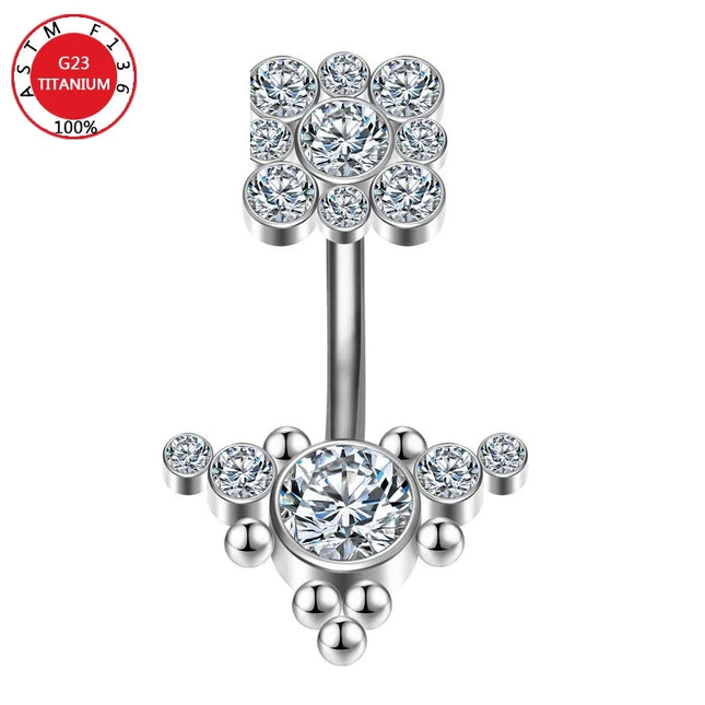 Belly Button Piercing Cartilage Diaphragm Navel Titanium Surgical Steel Woman Zircon Crystal Body Jewelry Women Accessories