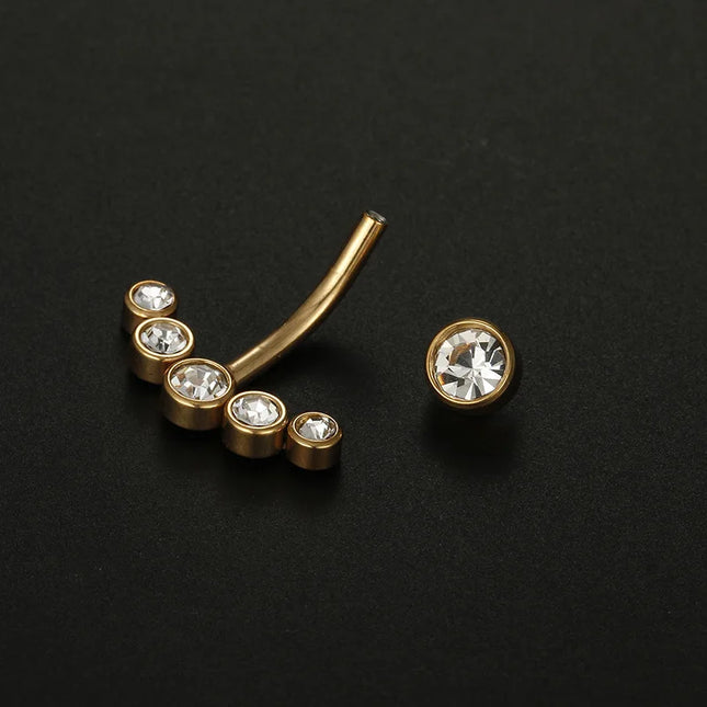 1 Pc New Sexy Dangling Navel Belly Button Ring Oreja 14G Cubic Zirconia 316L Surgical Steel Belly Piercing Jewelry