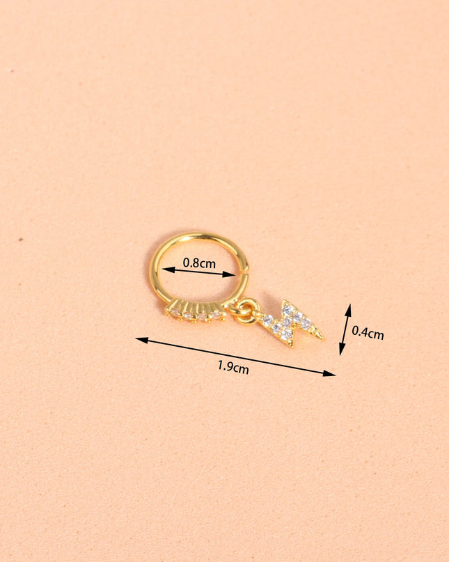 Nose Rings Hoop for Women Men Body Piercing Jewelry Cartilage Earring Nose Dangling CZ Cross Crown Starfish Dangle Nose Ring