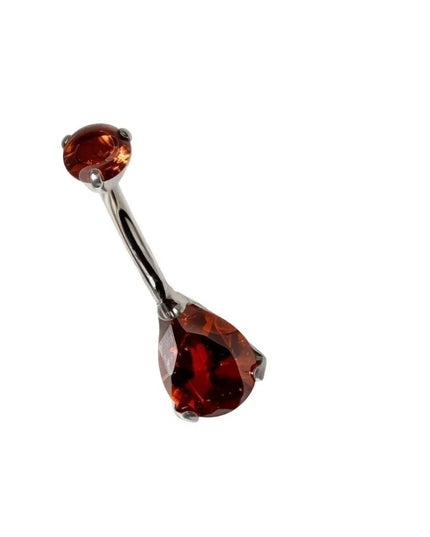 Elegant Titanium Belly Button Ring Zircon Stone G23 Titanium Dangle Curved Barbells Dangle Design Curved Barbell