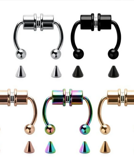 Magnetic Horseshoe Nose Rings, 316L Stainless Steel, Faux Septum Rings, Fake Piercing, Clip on, Hoop Rings, Gift for Women, Girl
