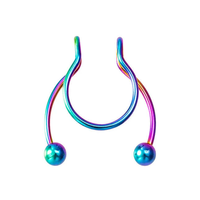 Women Fake Piercing Nose Ring Hoop Septum Non Piercing Nose Clip Rock HipHoop Stainless Steel Magnet Fashion Punk Body Jewelry