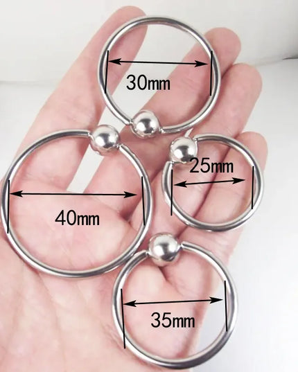 1  Piece Big Ball Stainless Steel Captive Hoop Rings BCR PA Ring Nipple Body Piercing Jewelry