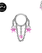 Pink CZ 1PCS / Nose Rings & Studs / 1.2x8mm|Face