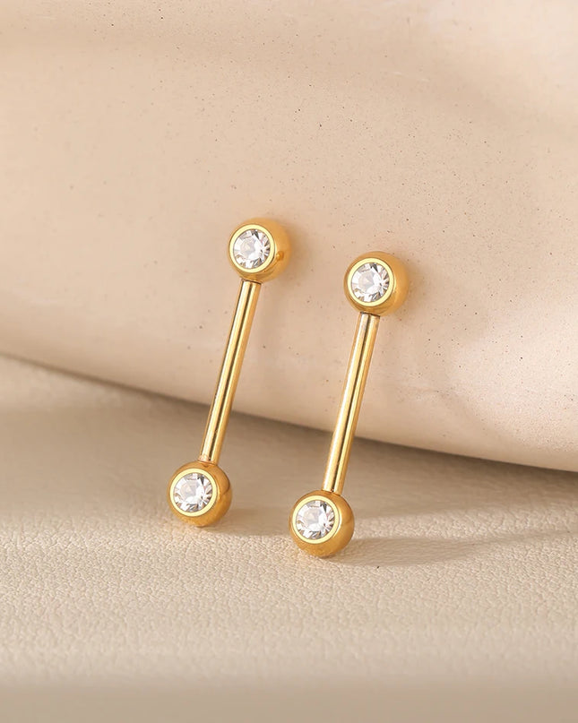 1/2Pcs Titanium Nipple Piercing Jewelry CZ Bezel Tongue Nipple Bars Piercing for Breasts Sexy Piercing Mamilo for Women 12-20mm