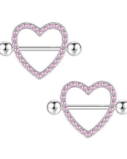 Nipple Piercing Jewelry 14G Stainless Steel Nipple Rings for Women Heart Butterfly Flower Bow Nipple Barbells