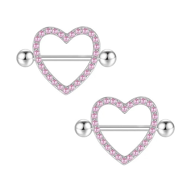 Nipple Piercing Jewelry 14G Stainless Steel Nipple Rings for Women Heart Butterfly Flower Bow Nipple Barbells