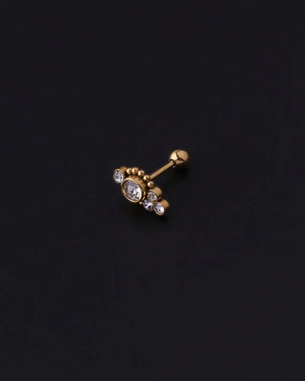 1PC 20g Internally Threaded G23 Titanium & Steel Bar Opal Ear Piercing Jewelry Helix Tragus Cartilage Earrings Nose Stud