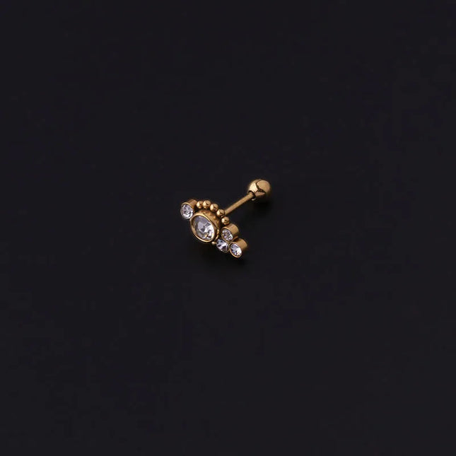 1PC 20g Internally Threaded G23 Titanium & Steel Bar Opal Ear Piercing Jewelry Helix Tragus Cartilage Earrings Nose Stud