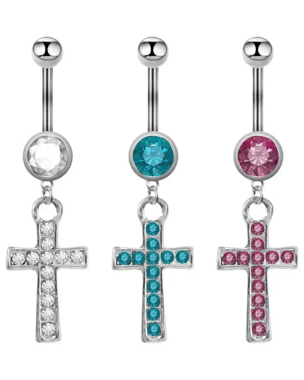 Sexy Cross Belly Navel Piercing Stainless Steel Fashion Belly Ring For Women Body Jewelry