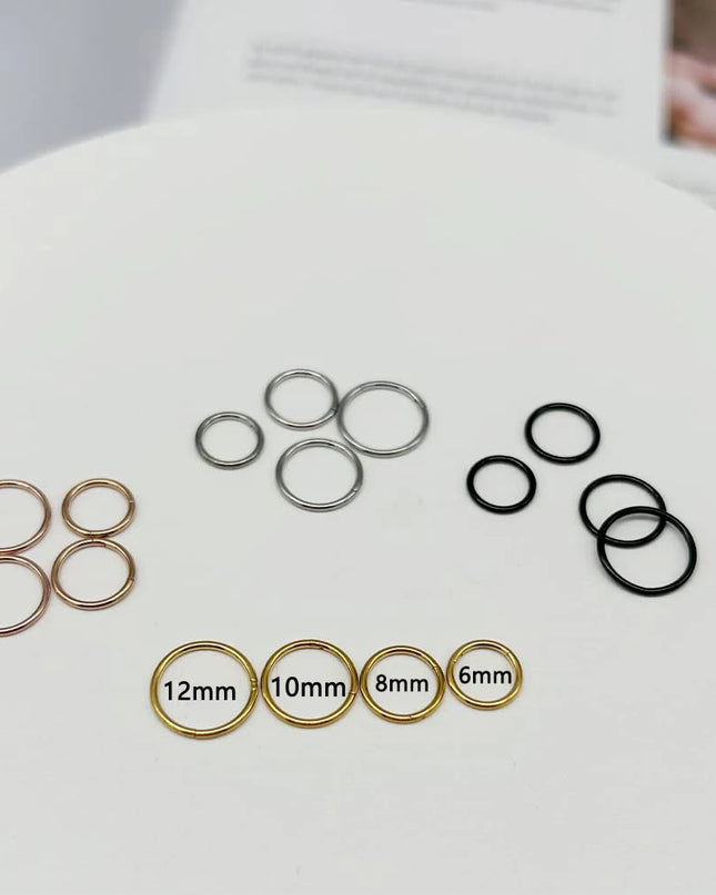 Hinged Nose Ring Hoop Septum Hoop  Ring Tragus Rook Ring Piercing Jewelry Lip Labret Ring Clicker Cartilage Earrings Women Gift