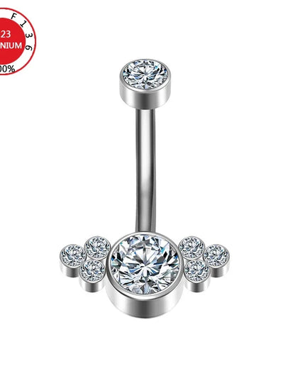 Belly Button Piercing Cartilage Diaphragm Navel Titanium Surgical Steel Woman Zircon Crystal Body Jewelry Women Accessories