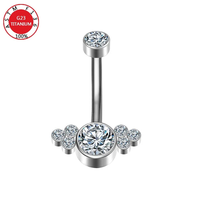 Belly Button Piercing Cartilage Diaphragm Navel Titanium Surgical Steel Woman Zircon Crystal Body Jewelry Women Accessories