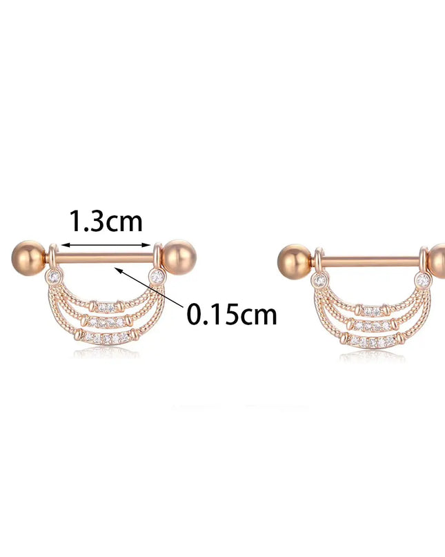 Sexy Nipple Ring Stainless Steel Zircon U Shape Barbell Nipple Studs Piercing Helix Piercing Body Papillary nail Jewelry