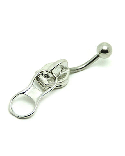 Punk Belly Button Rings Stainless Steel Navel Nail Creative Zipper Navel Ring For Women Girls Body Piercing Jewelry GiftsHot