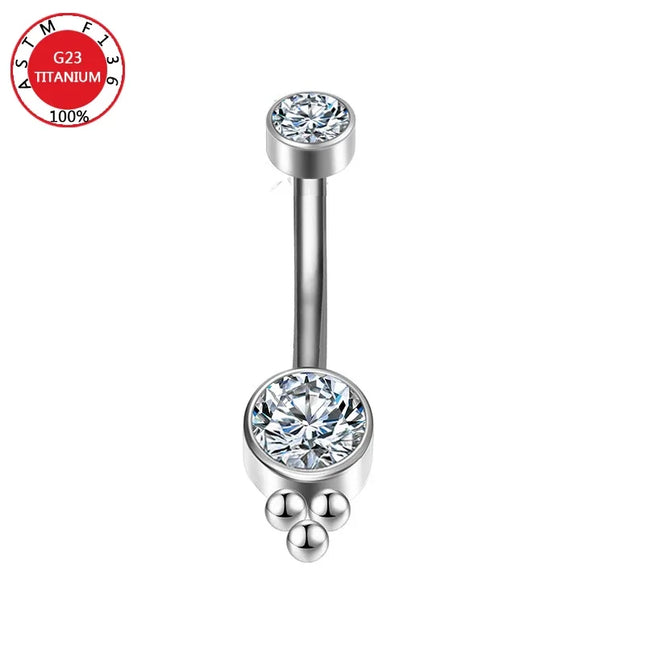 Belly Button Piercing Cartilage Diaphragm Navel Titanium Surgical Steel Woman Zircon Crystal Body Jewelry Women Accessories