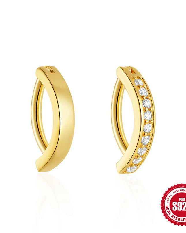 CANNER 1PC 925 Sterling Silver Smooth Abdominal Puncture Belly Button Buckle For Women Ins Minimalist Zircon Fine Body Jewelry