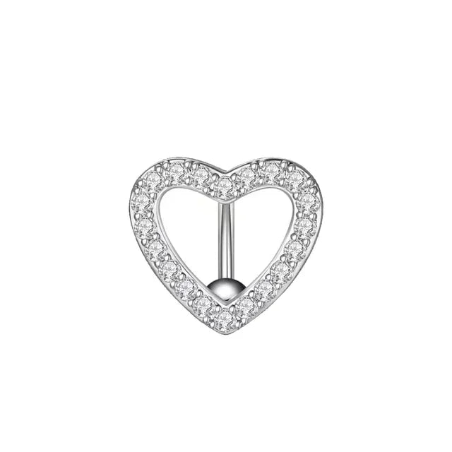 Dainsty Dangled Belly Button Rings Surgical Steel 14G Bar Navel Piercing Ring Crystal CZ Bee Flower Heart Belly Ring Ear Jewelry
