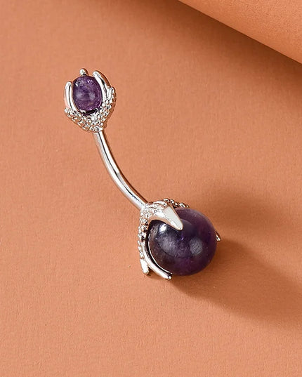 Belly Button Clear Zircon Bezel Piercing Internally Threaded Navel Ring Body Jewelry Belly Ring Gifts