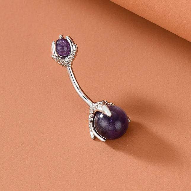 Belly Button Clear Zircon Bezel Piercing Internally Threaded Navel Ring Body Jewelry Belly Ring Gifts