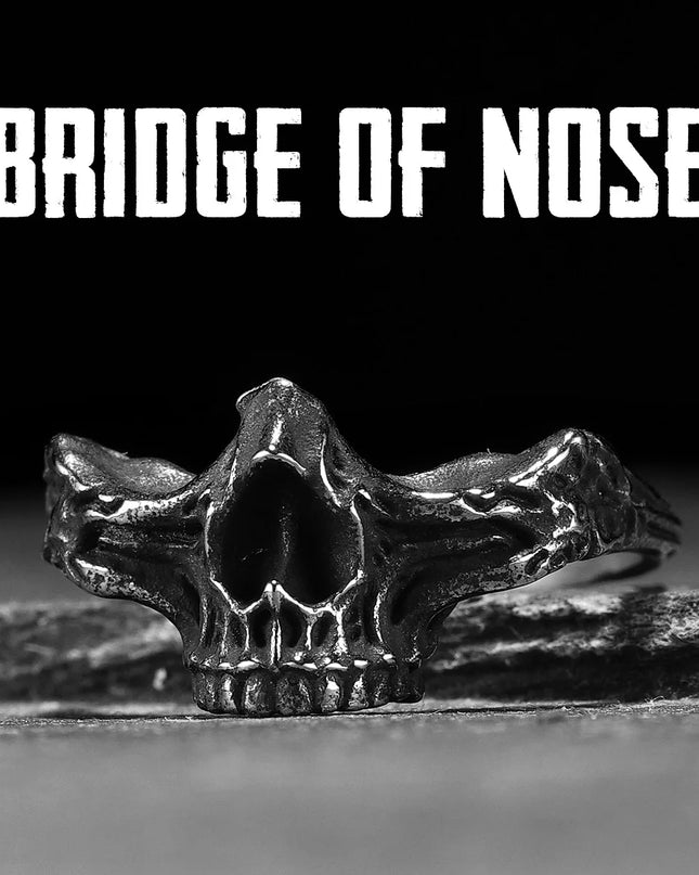 Bridge of Nose Skull Men Rings Stainless Steel Women Jewelry Punk Gothic Rock Vintage Black Fashion Accessories Gift Wholesale