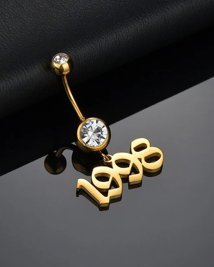Letdiffery Custom Name Belly Button Rings for Women Stainless Steel Personalized White Zircon Sexy Body Piercing Summer Jewelry
