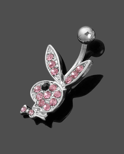 1PC Stainless Steel Belly Buttorn Piercing Cartoon Rabbit Belly Button Ring Navel Nail Body Piercing Jewelry for Woman