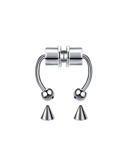 Women Fake Piercing Nose Ring Hoop Septum Non Piercing Nose Clip Rock HipHoop Stainless Steel Magnet Fashion Punk Body Jewelry
