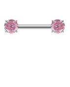 Pink / 1.6x12x5mm-5mm / China Mainland|Straight Barbell|Nipple Rings|body