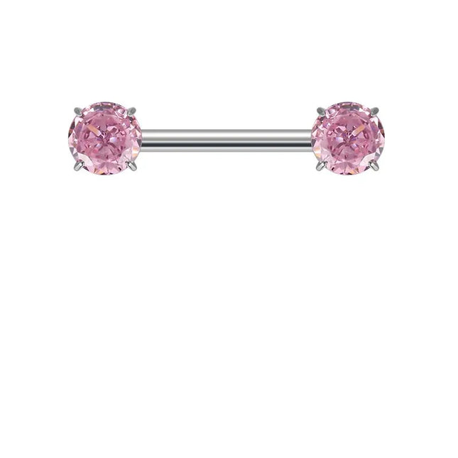 ASTM F136 Titanium PIERC Barbell Ring Nipple Ring Barbell CZ 14G12mm Ear Bar Piercing Bar Barbells Nipple Piercing Jewelry