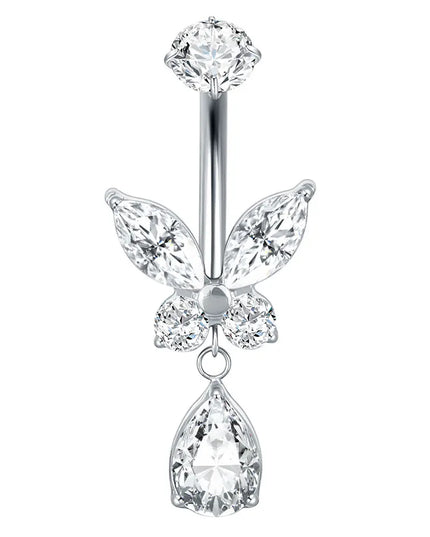 1Pc Titanium Zircon Belly Button Ring Round Heart Flower Navel Piercing Nombril Jewelry 14G Belly Piercing Ombligo