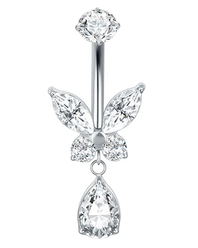 1Pc Titanium Zircon Belly Button Ring Round Heart Flower Navel Piercing Nombril Jewelry 14G Belly Piercing Ombligo