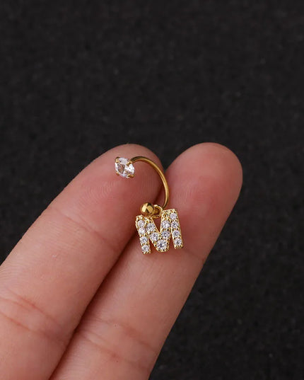 1Pc  English Letter Piercing  Tragus Piercing Jewelry Septo Nose Lip Ear Septum Cartilage Captive Hoop Ring Jewelry Pendientes