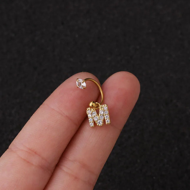 1Pc  English Letter Piercing  Tragus Piercing Jewelry Septo Nose Lip Ear Septum Cartilage Captive Hoop Ring Jewelry Pendientes