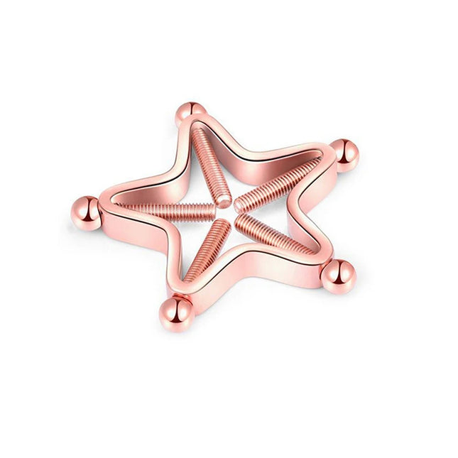 [Y]1Pc Stainless Steel Adjustable Nipple Rings For Women, Star Shaped Clip On Nipple Ring Fake Nipple Piercing Jewelry