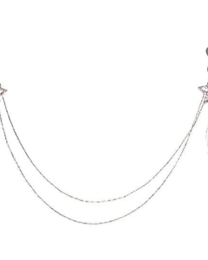 Rhinestones Star Tassels Nipple Chain Noose Rings No Piercing Nipple Jewelry for Women Festival Club Bra Body Chain