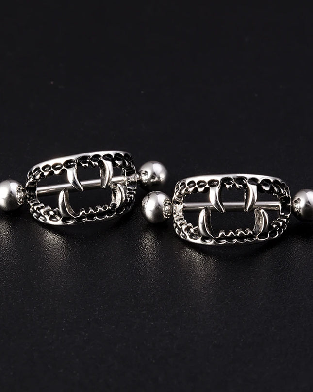 2PCS Surgical Steel Nipple Rings Piercing Jewelry Heart Women Sexy Hiphop Nail Clips Nipple Clamps Pierced Body Jewelry Gift