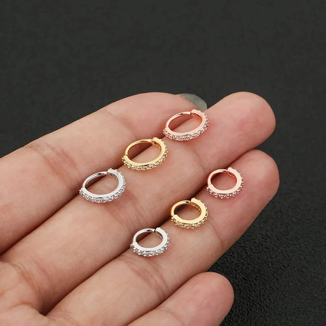 1/2/3pcs Fake Nose Ring For Women Stainless Steel Round Cartilage Tragus Helix Ear Nose Piercing Falso Nariz Body Jewelry