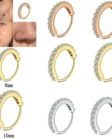 1/2/3pcs Fake Nose Ring For Women Stainless Steel Round Cartilage Tragus Helix Ear Nose Piercing Falso Nariz Body Jewelry